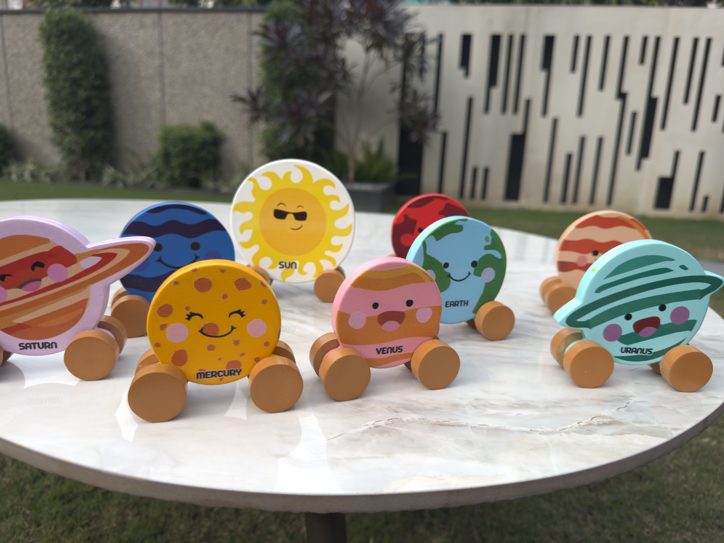 MiniTads Planet roller coasters – Wooden Solar System Playset