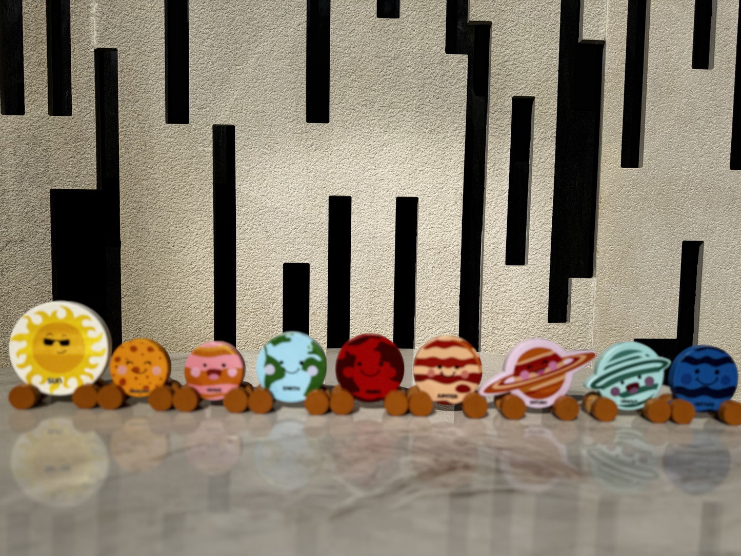 MiniTads Planet roller coasters – Wooden Solar System Playset