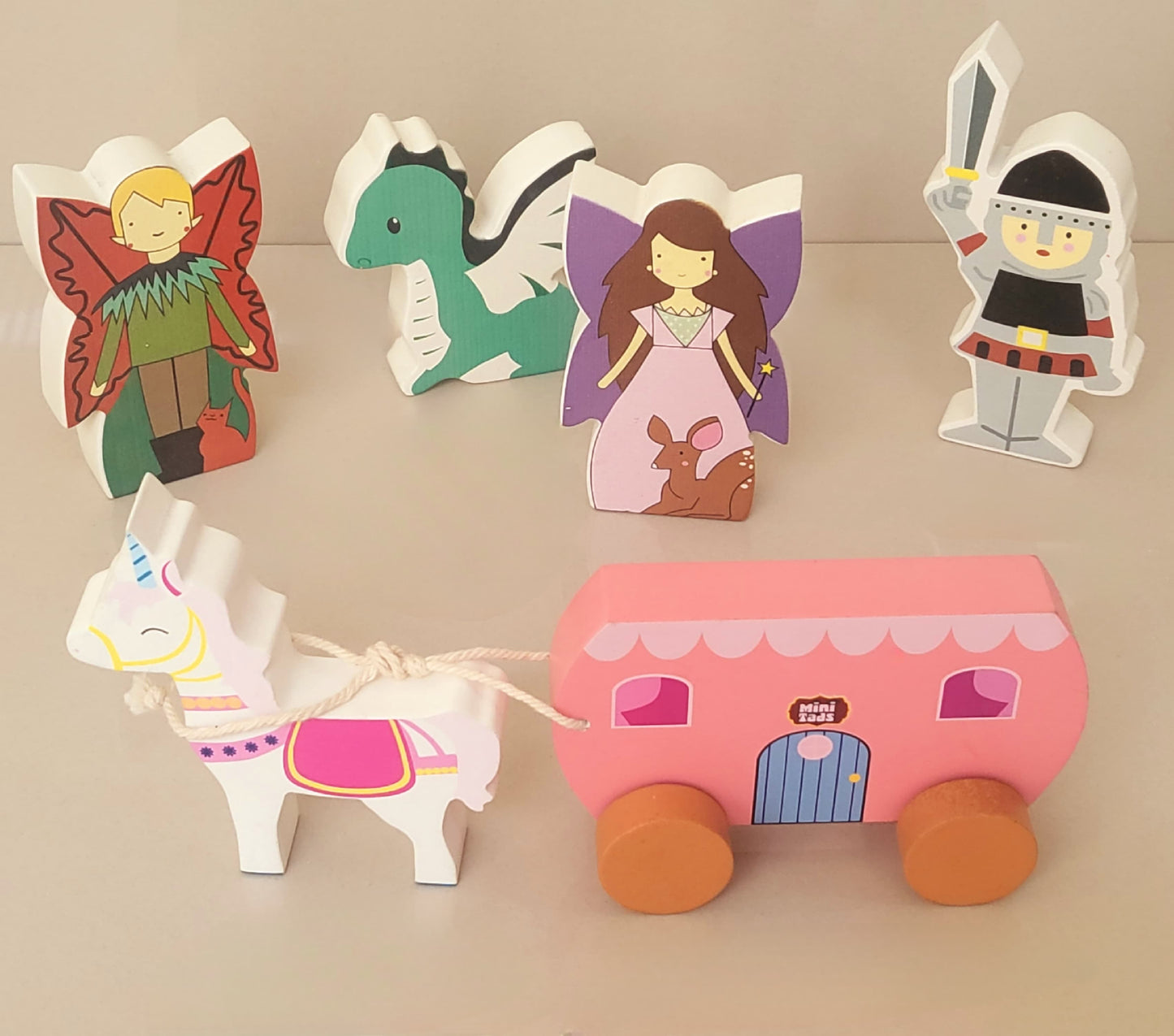 MiniTads Enchanted Castle – Wooden Fantasy Building Set ( 29 Pieces of Big Size )