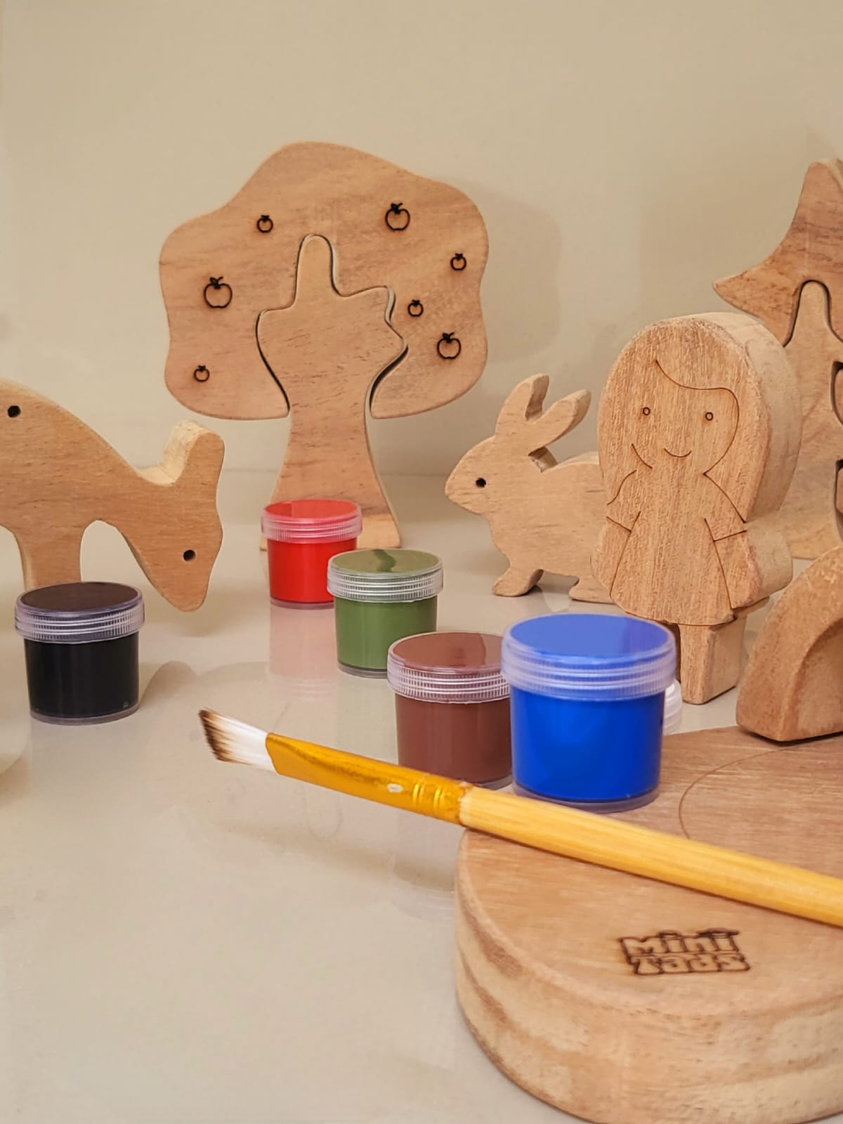 MiniTads DIY Family Playset ➕️ Forest Tree DIY Set – Paint Your Own Wooden Wonderland! Paint, Create & Play!